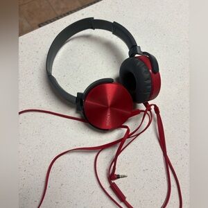 Red Sony Headphones